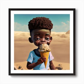 Ice Cream Boy Art Print