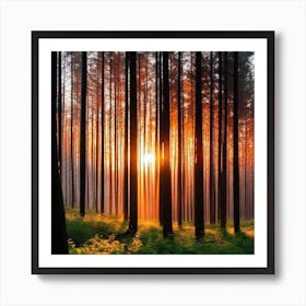 Sunrise In The Forest 28 Art Print