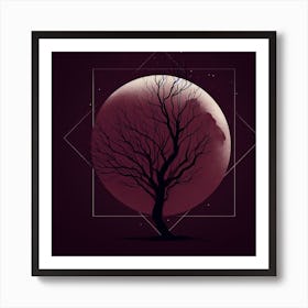 Tree In The Moonlight  Art Print