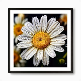 Daisy With Water Droplets 1 Art Print