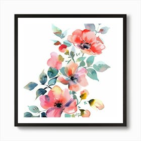 Watercolor Flowers 45 Art Print