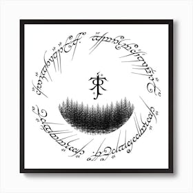 Into The Forest Lord Of The Rings Square Art Print