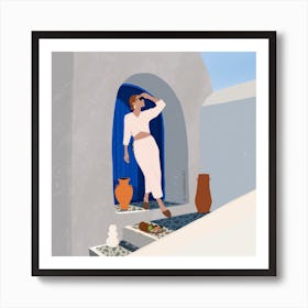 Summer in Santorini Art Print