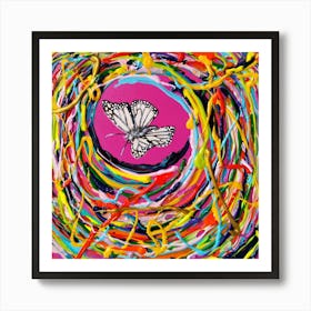 White Butterfly / 30x30cm Art Print