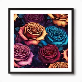 Roses In Space Art Print