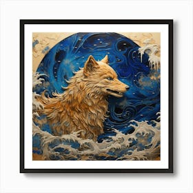 Wolf In The Sea Art Print