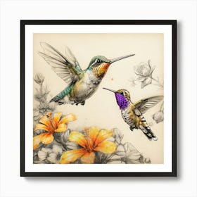 Hummingbirds 7 Art Print