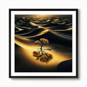 Lone Tree In The Desert 6 Art Print