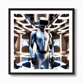 Futuristic Man In Futuristic Suit 21 Art Print