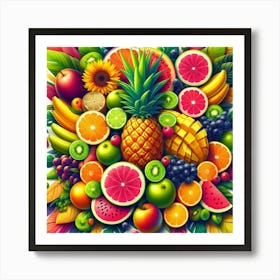 Colorful Fruit Background Art Print