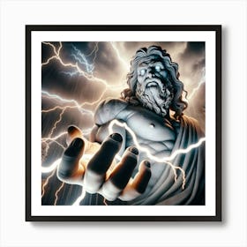 Zeus Greek God Of Thunder, Lightning, Rain, And Winds Art Print