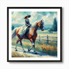 Girl Riding A Horse 3 Art Print