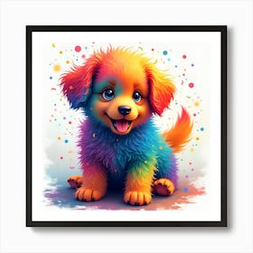 Rainbow Puppy Art Print