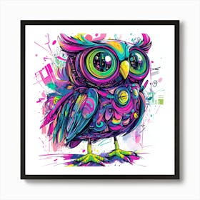 Owl splash 3 Art Print