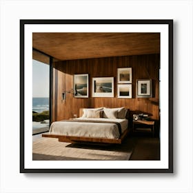 Bedroom Of A Modern Brutalist House On The Beachfr (1) Art Print