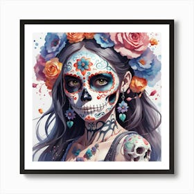 Pastel sugarskull Art Print