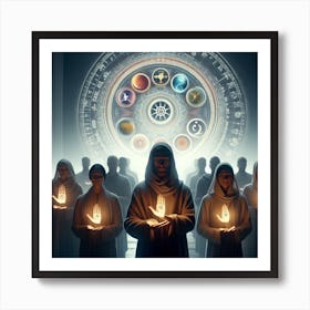 Group Of People Holding Candles Art Print