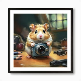 Hamster With Camera 1 Art Print