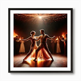 Dancers In Flames 1 Art Print