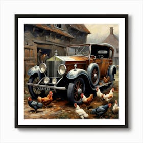 A Rolls Royce to keep chicken in Art Print