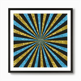 Gold Glitter Sunburst Background 02 Art Print