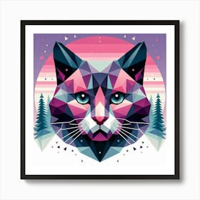 Dash Low Poly Cat Art Print