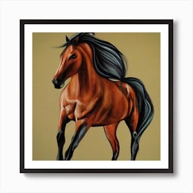 Horse With Black Mane Art Print