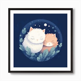 Two Cats Sleeping Art Print