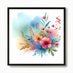 Watercolor Flowers 33 Art Print