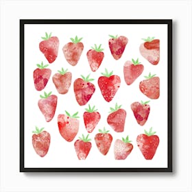 Watercolor Strawberry Fruit Art Print