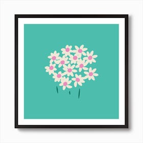 Garden Daisies Square Art Print