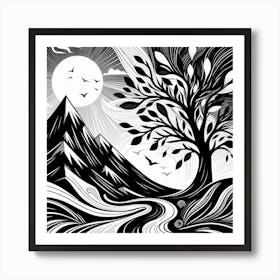 Black and White Abstract Art 272 Art Print