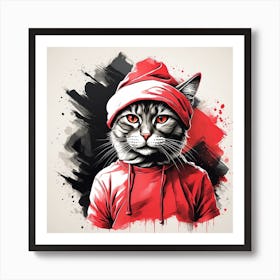Hip Hop Cat Art Print