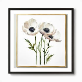 Illustration of delicate flowers on a white background 4 Art Print