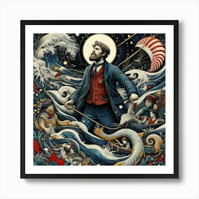 Man In The Sea Art Print