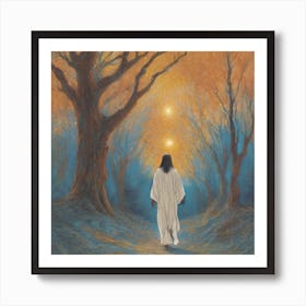 Jesus In The Woods Poster