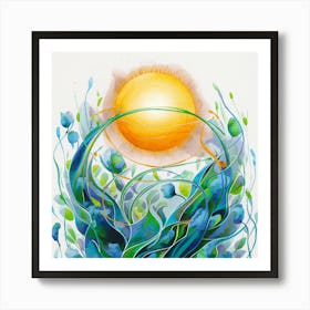 Sun And Leaves 1 Art Print