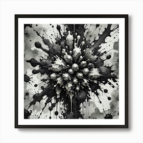 Black And White Abstract Painting 1 Art Print