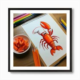 Lobster In Chef'S Hat Art Print