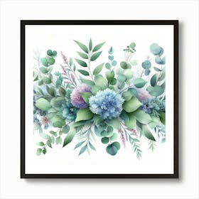 Watercolor Floral Border 1 Art Print