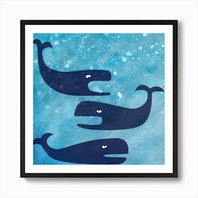 Whales In The Ocean Art Print