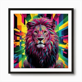 Psychedelic Lion 1 Art Print