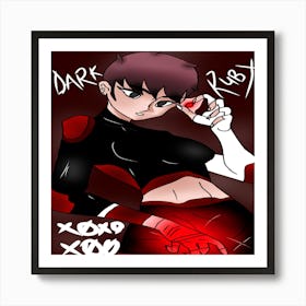 Dark Ruby white witch form anime portrait Art Print
