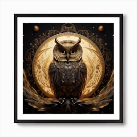 Golden Owl Art Print