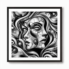 Black and White Abstract Art 251 Art Print