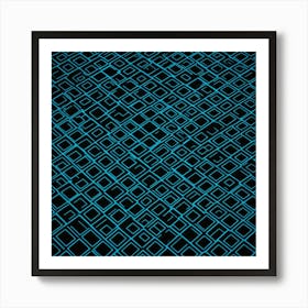 Abstract Blue Squares Art Print