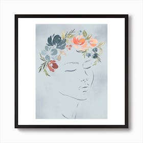 Floral Headband Art Print