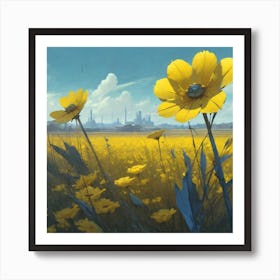 Field Of Yellow Flowers 41 Art Print