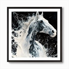 Milky White Paint Horse Art Print