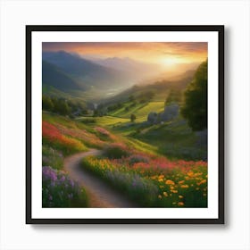 Sunset In the Valley 2 Art Print